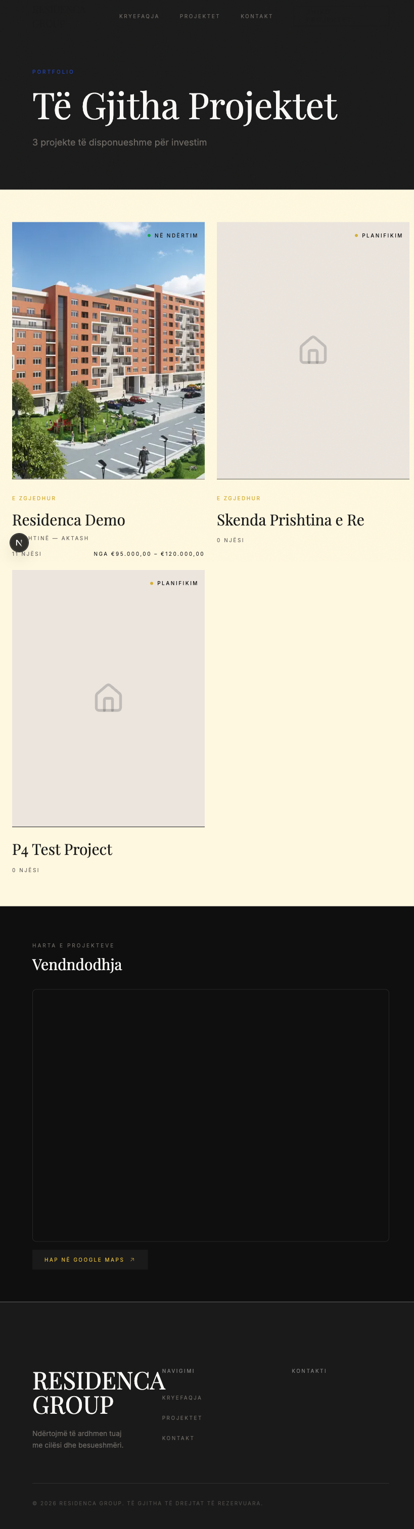 Lista e projekteve publike në tablet